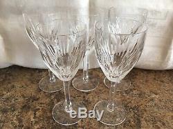 (5) Waterford Crystal'CARINA' 7.125 Inch WINE GLASSES
