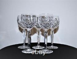 5 Waterford Crystal Lismore Wine Hock Glasses 7.5 Excellent Condition