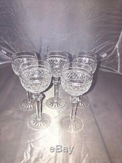 5 Waterford Crystal hock wine glass