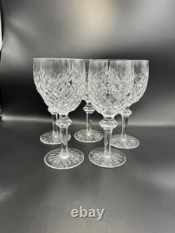 5 Waterford Fine Crystal Powerscourt 7 5/8 Wine Water Goblets Glasses Excellent