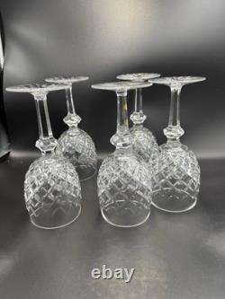 5 Waterford Fine Crystal Powerscourt 7 5/8 Wine Water Goblets Glasses Excellent