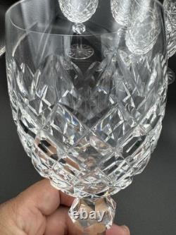 5 Waterford Fine Crystal Powerscourt 7 5/8 Wine Water Goblets Glasses Excellent