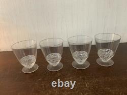 5 White Wine Glasses Model Nippon In Crystal R. LALIQUE (Price Per Unit)