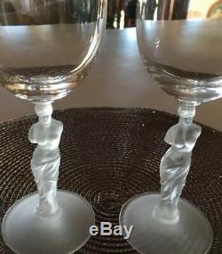 6 BAYEL VENUS DE MILO STEM WINE CRYSTAL GLASSES Set Of Six