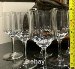 6 Baccarat Capri Optic 6 Claret Wine Glasses France Excellent