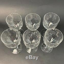 6 Baccarat Crystal MONTAIGNE OPTIC 5 3/4 Claret Wine Glass Goblets In Box