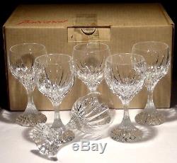 6 Baccarat Crystal Massena Claret Wine Glasses 6 1/2 Signed In Original Box