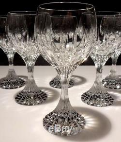 6 Baccarat Crystal Massena Claret Wine Glasses Signed 6 3/8