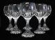 6 Baccarat France Crystal Art Glass Claret Wine Goblets in Massena