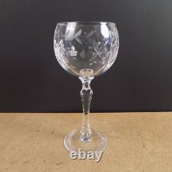 6 Bayel Crystal Vineyard Grape Clear Wine Glasses Goblets 6-5/8 Tall VGC