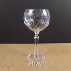 6 Bayel Crystal Vineyard Grape Clear Wine Glasses Goblets 6-5/8 Tall VGC