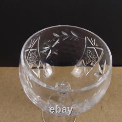 6 Bayel Crystal Vineyard Grape Clear Wine Glasses Goblets 6-5/8 Tall VGC