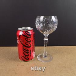 6 Bayel Crystal Vineyard Grape Clear Wine Glasses Goblets 6-5/8 Tall VGC