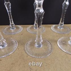 6 Bayel Crystal Vineyard Grape Clear Wine Glasses Goblets 6-5/8 Tall VGC