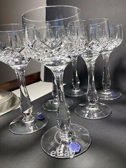 6 Beautiful Vintage Stuart Crystal Hock Wine Glasses. Glengarry Pattern