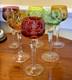 6 Belgian VAL SAINT LAMBERT Cut to Clear Crystal Wine Goblets, c1960, Gorgeous