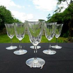 6 Crystal Wine Glasses From Saint Louis Cerdagne Model Signed H 13.8 Cm