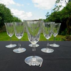 6 Crystal Wine Glasses From Saint Louis Cerdagne Model Signed H 13.8 Cm