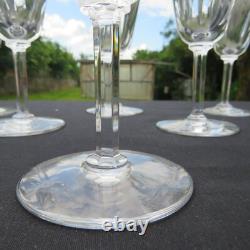 6 Crystal Wine Glasses From Saint Louis Cerdagne Model Signed H 13.8 Cm