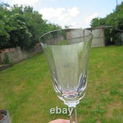 6 Crystal Wine Glasses From Saint Louis Cerdagne Model Signed H 13.8 Cm