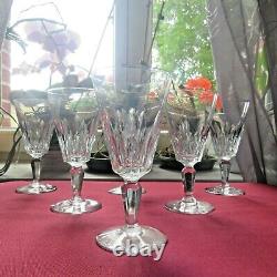 6 Glasses Wine Crystal Of Baccarat Model Carcassonne H 5in Signed Set 2