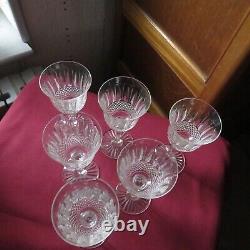6 Glasses Wine Crystal Of saint louis Model Tommy Signed H 5 3/8in