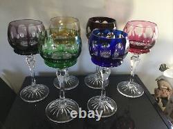 6 Goebel (West Germany) 30% Lead Crystal wine glasses/ hocks/ goblets Gorgeous