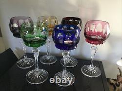 6 Goebel (West Germany) 30% Lead Crystal wine glasses/ hocks/ goblets Gorgeous