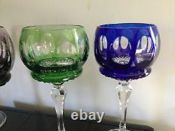 6 Goebel (West Germany) 30% Lead Crystal wine glasses/ hocks/ goblets Gorgeous