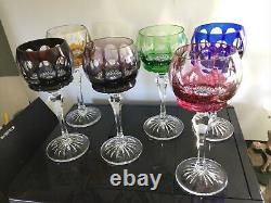 6 Goebel (West Germany) 30% Lead Crystal wine glasses/ hocks/ goblets Gorgeous