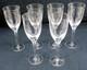 6 Lalique Winged Angel Ange de Reims Crystal Wine Glasses Signed Frosted Face