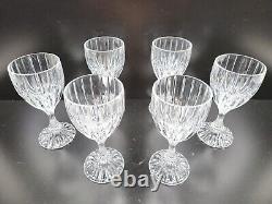 6 Mikasa Park Lane Wine Glasses 8 Oz Set 6 3/8 Crystal Clear Cut Hand Blown Lot