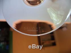 6 Modern Salviati Etched Crystal Venezia Italian Wine Glasses Goblets Stems