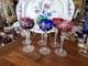 6 Multicolor Nachtmann Traube Cut to Clear Crystal 8 1/4 Tall Hock Wine Glasses