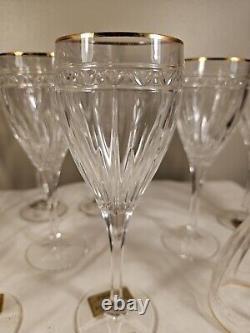 (6) Noritake Christiana Platinum Crystal Wine Glasses Set of Six Glasses