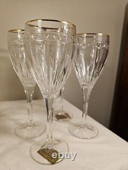 (6) Noritake Christiana Platinum Crystal Wine Glasses Set of Six Glasses