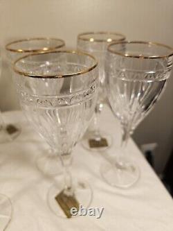 (6) Noritake Christiana Platinum Crystal Wine Glasses Set of Six Glasses