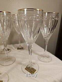 (6) Noritake Christiana Platinum Crystal Wine Glasses Set of Six Glasses