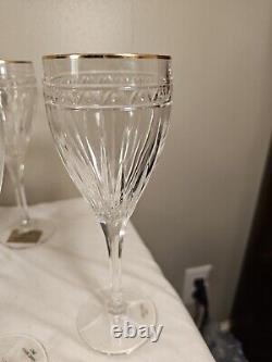 (6) Noritake Christiana Platinum Crystal Wine Glasses Set of Six Glasses