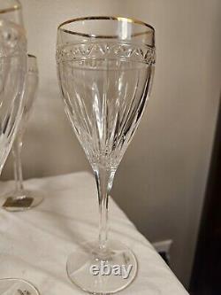 (6) Noritake Christiana Platinum Crystal Wine Glasses Set of Six Glasses