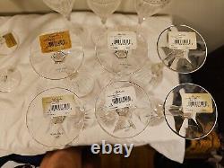 (6) Noritake Christiana Platinum Crystal Wine Glasses Set of Six Glasses