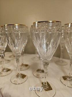 (6) Noritake Christiana Platinum Crystal Wine Glasses Set of Six Glasses