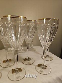 (6) Noritake Christiana Platinum Crystal Wine Glasses Set of Six Glasses