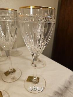 (6) Noritake Christiana Platinum Crystal Wine Glasses Set of Six Glasses