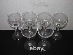 (6) Orrefors Crystal Column Claret Wine Glasses