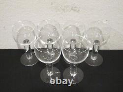 (6) Orrefors Crystal Column Claret Wine Glasses