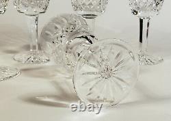 6 Pc Set Waterford Lismore Crystal Stem Wine Glasses Approximately 5 13/16 Tall