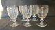 6 Pcs Val St Lambert Blarney Clear 4 1/2h Cut Crystal Wine Goblets
