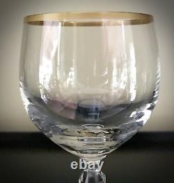 6 Rare Vintage Crystal Spiegelau Gold Rim Design Wine Glasses Height 6