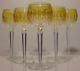 6 Rare Waterford Crystal Clarendon Wine Hock Glasses Amber Yellow